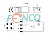 Разъем M12 4pin вилка Profibus Termination Resistor Posital Fraba