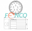 Разъем M23 16pin CW розетка Posital Fraba